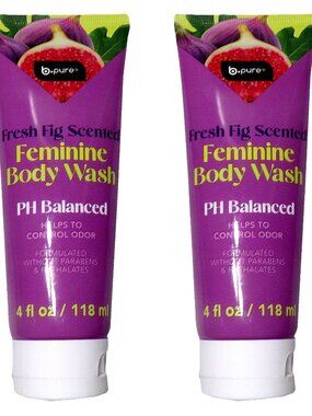 b•pure —Fresh Fig Feminine Moisturizer & Body Wash PH Balanced 4 oz (Set of 2)